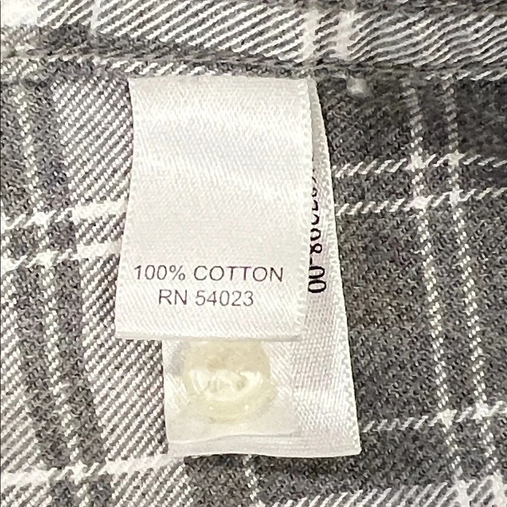 Banana Republic Lightweight Flannel Gray and White Plaid Shirt Size Large